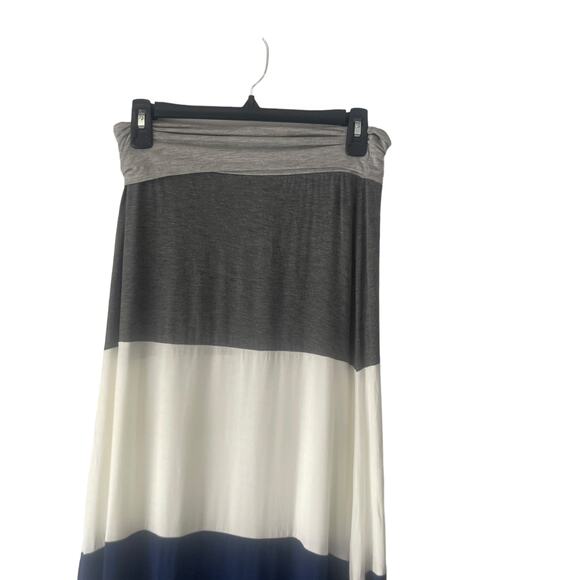 Vanilla Bay Women's Size Large Grey Striped Multicolor Maxi Skirt - Picture 2 of 8